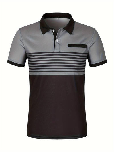 Lucie® | Casual Short Sleeve Stripe Polo Shirt For Men