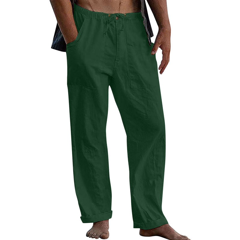 Men's Casal Solid Color Cotn Linen Pants