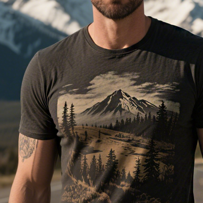Chris | Men'S Retro Casual Wilderness Style Printed Round Neck Short Sleeve T-Shirt