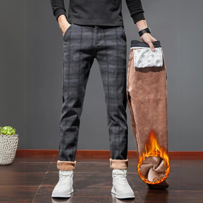 Plinio® | Karo Wool-Hose Gray