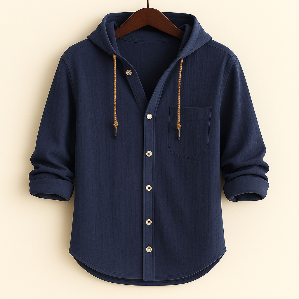 Roberto | LUXURY SOFT COTTON SHIRT WITH HOOD