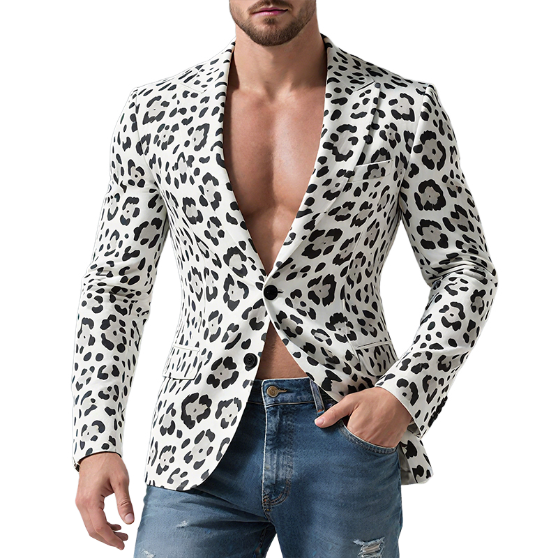 Curtis | Men'S Retro Casual Sexy Leopard Print Blazer