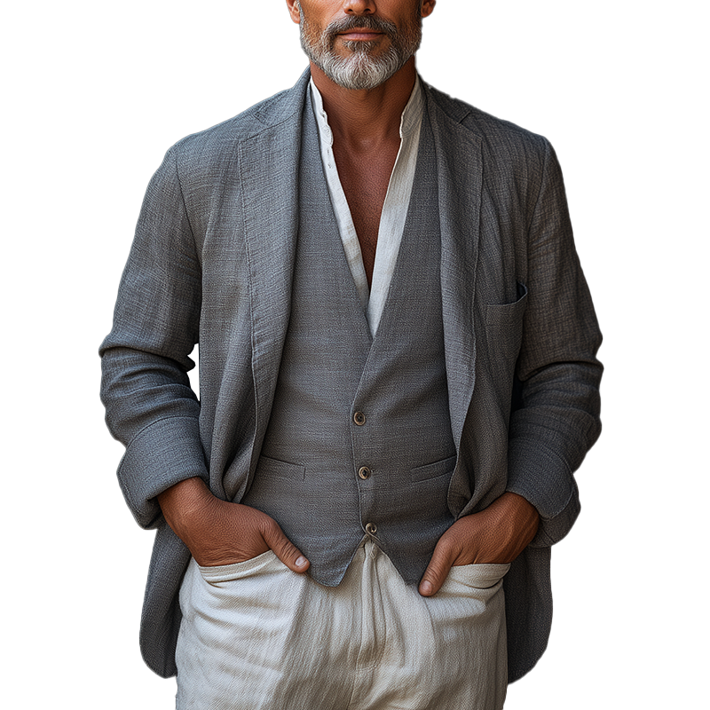 Julius | Men'S Summer Fashion Light Linen Suit Jacket
