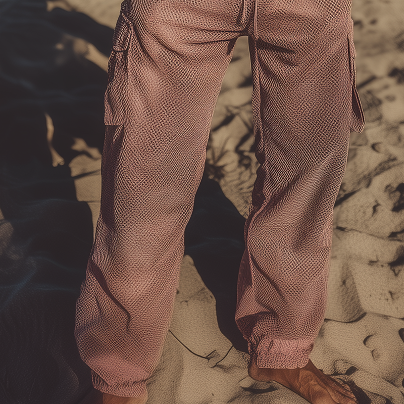 Chandler | Men'S Spring And Summer Fashion Casual Mesh Fabric With Lining Multi-Pocket Cuff Elastic Waist Pants