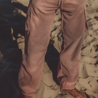 Chandler | Men'S Spring And Summer Fashion Casual Mesh Fabric With Lining Multi-Pocket Cuff Elastic Waist Pants