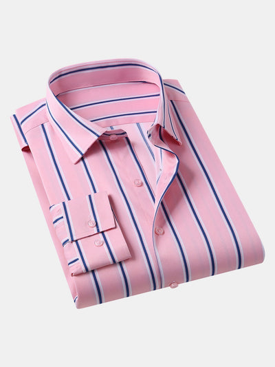 Leoncio® | Long Sleeve Stripe Button Up Shirt