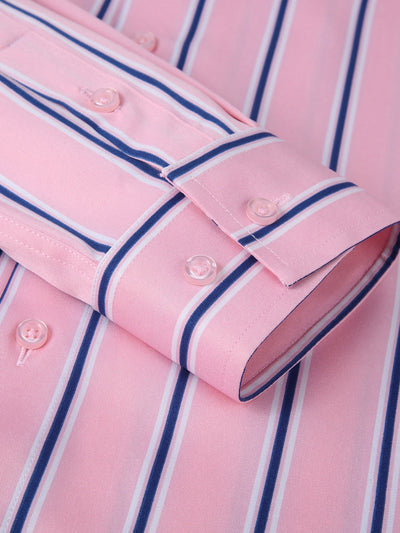 Leoncio® | Long Sleeve Stripe Button Up Shirt