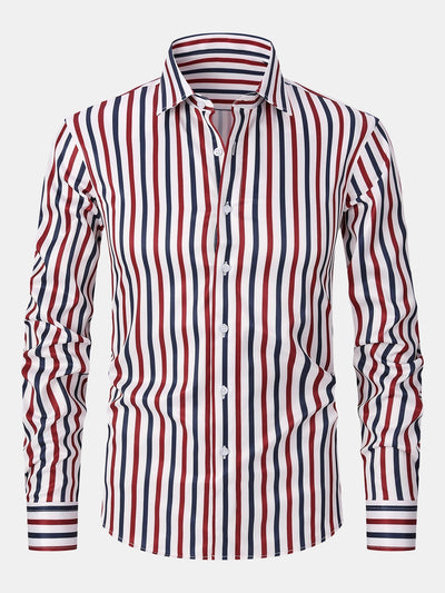 Laureano® | Long Sleeve Stripe Button Up Shirt