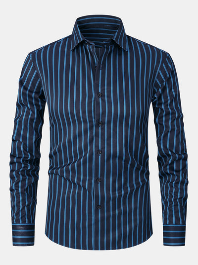 Lázaro® | Long Sleeve Stripe Button Up Shirt