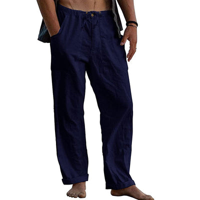 Men's Casal Solid Color Cotn Linen Pants