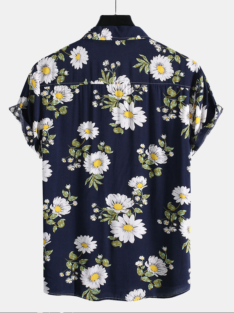Arquipo® | Sunflower Print Revere Shirt