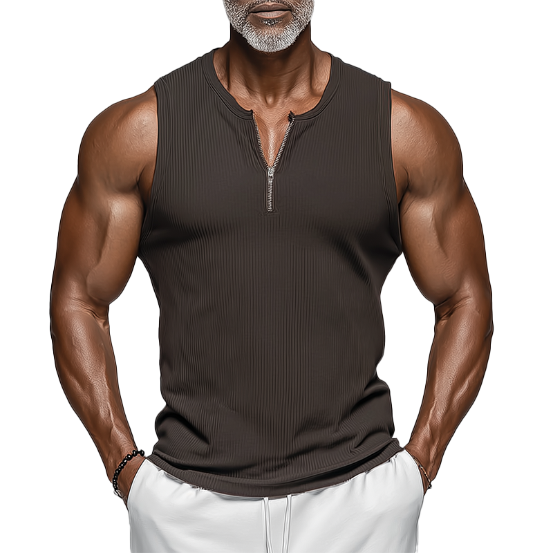 Raul | Men'S Summer Fashion Striped Textured Cotton Blend Sleeveless Tank Top