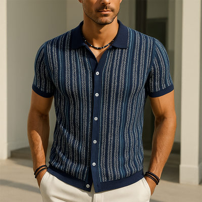 Tom | Men'S Summer Fashion Knitted Short Sleeve Shirt