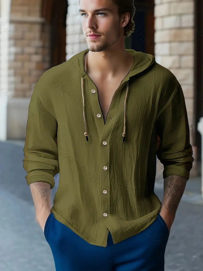 Lynea® | Casual Hooded Shirt With Buttons