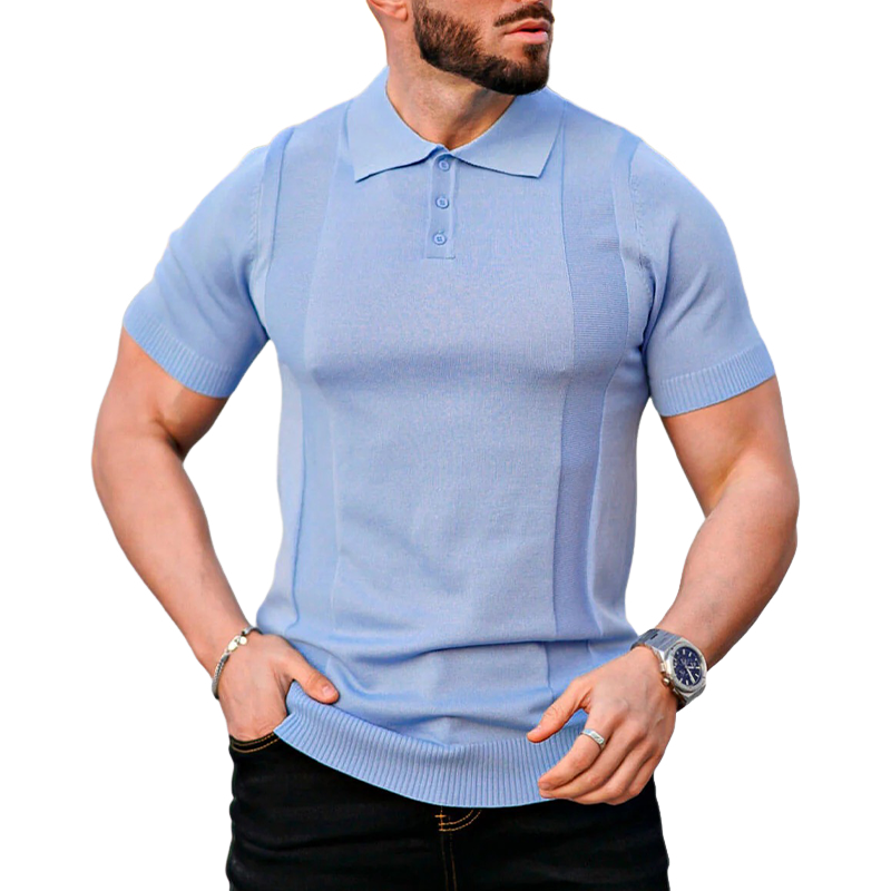 Greg | Men'S Solid Color Summer Knitted Short-Sleeved Polo Shirt