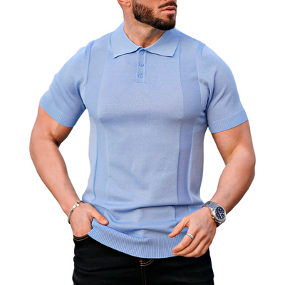 Greg | Men'S Solid Color Summer Knitted Short-Sleeved Polo Shirt
