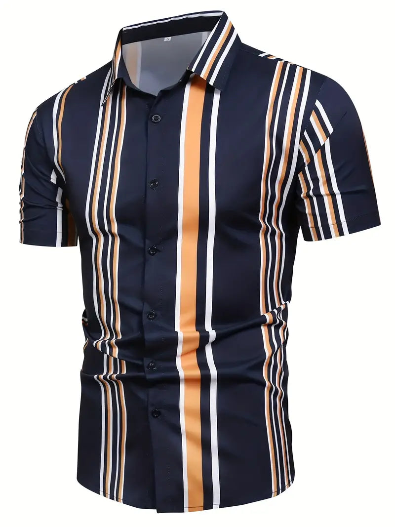 Lori® | Striped Short Sleeve Button For Men