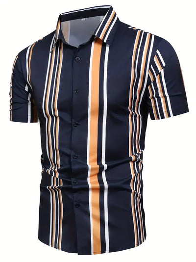 Lori® | Striped Short Sleeve Button For Men