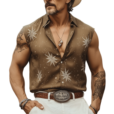 Xavier | Men'S Summer Fashion Printed Sleeveless Shirt