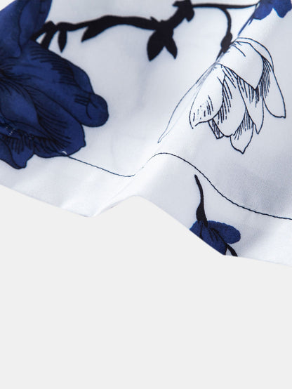 Aurelio® | Floral Patchwork Print Button Up Shirt