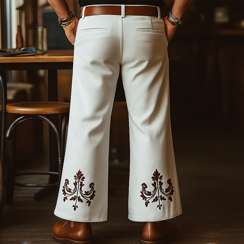 Orlando | Men'S Western Cowboy Style Embroidered Straight Pants