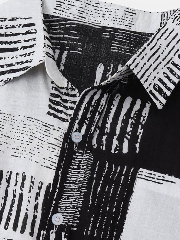 Ariel® | Two Tone Abstract Print Shirt