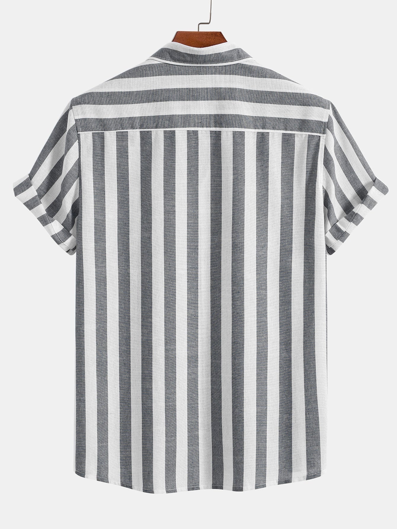 Arion® | Striped Cotton Blend Button Up Shirt