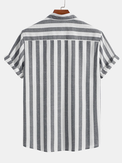 Arion® | Striped Cotton Blend Button Up Shirt