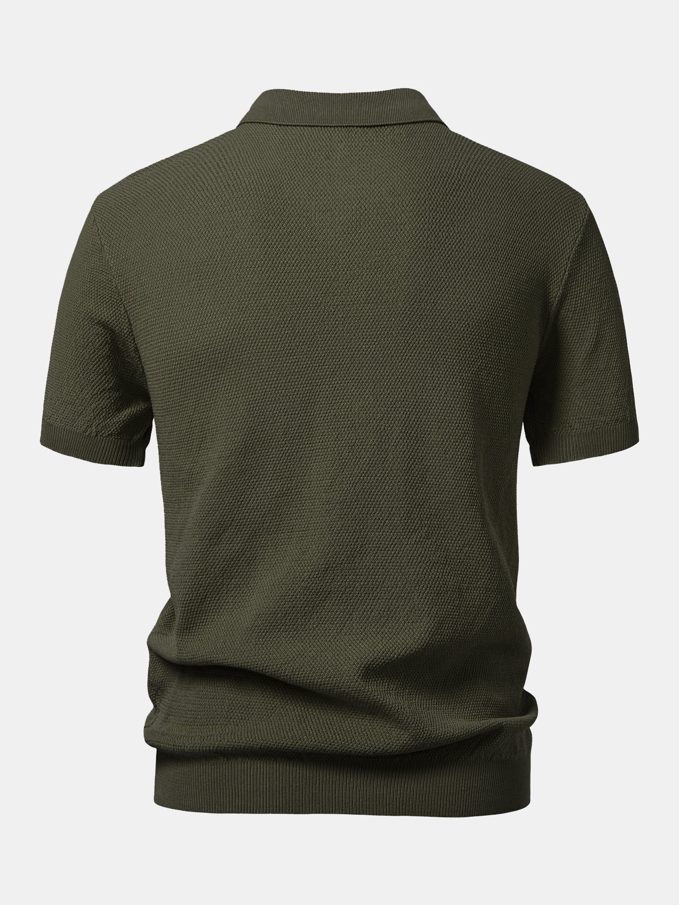 Julian | Textured Zip Up Knit Polo Shirt