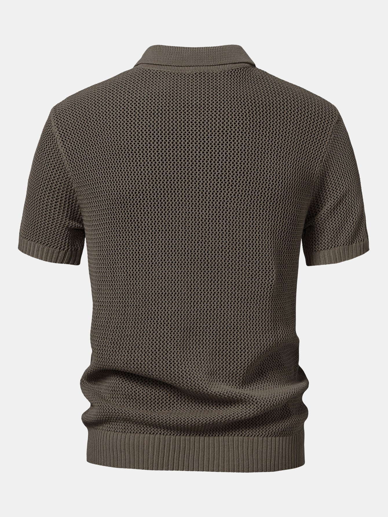 Teodoro® | Eyelet Zip Up Knit Polo Shirt