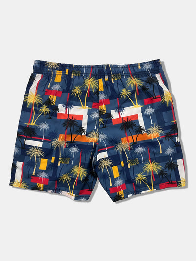 Bráulio® | Palm Tree Color Block Print Swim Shorts