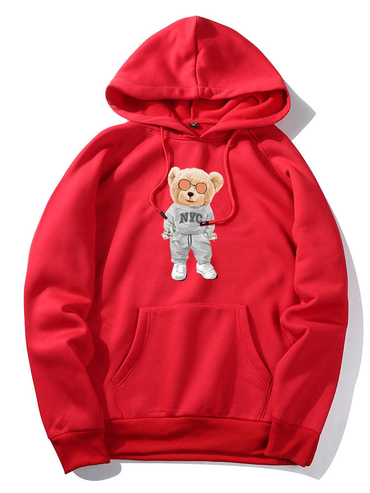 Damon | Rich Bear Print Hoodie