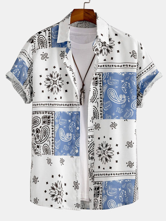 Benicio® | Paisley Print Button Up Shirt Random Pattern Design