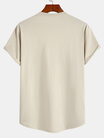 Aquiles® | 3 Pieces Basic Cotton Arc Hem T-Shirts