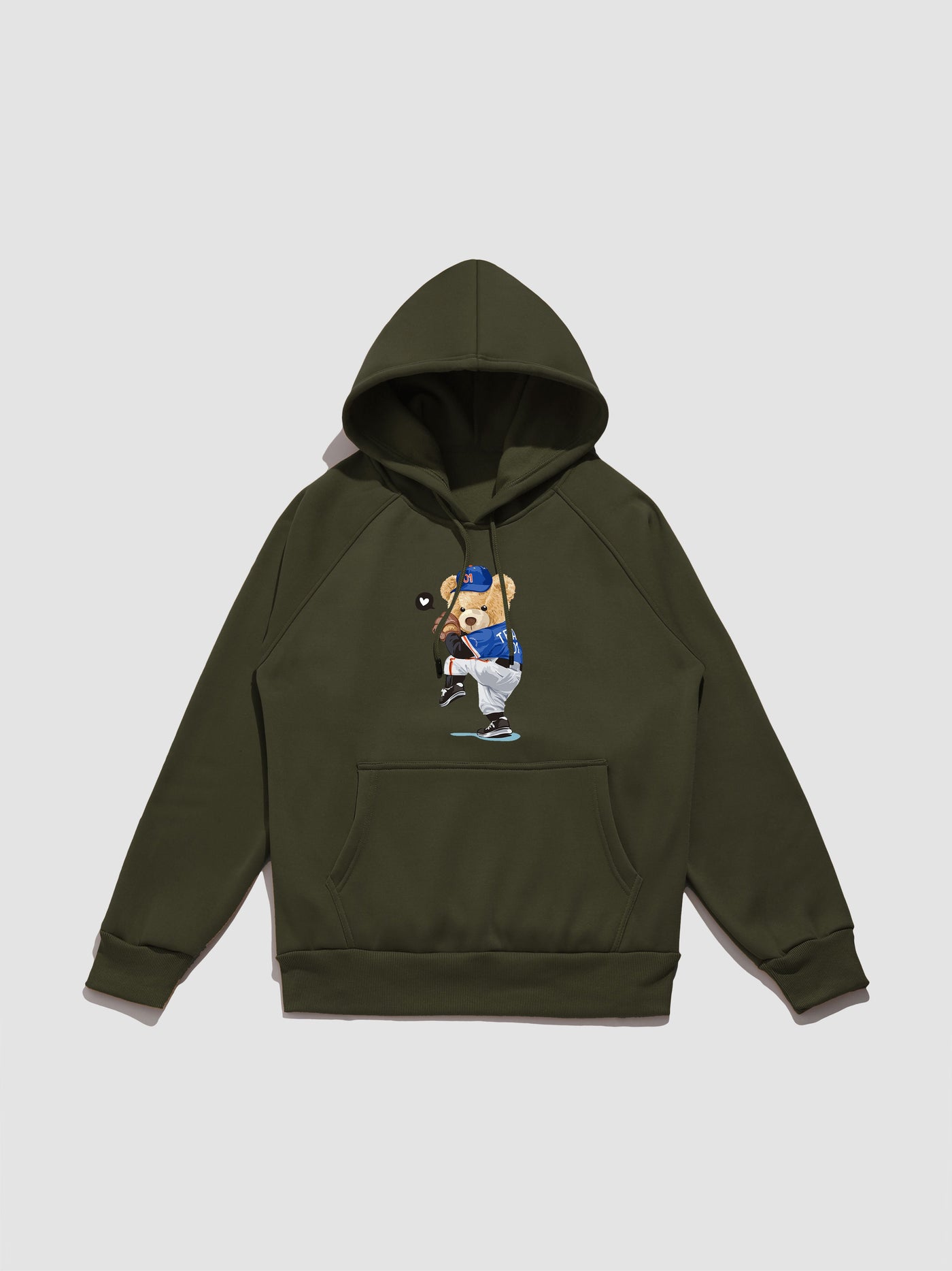 Perry | Baseball Bear Print Hoodie