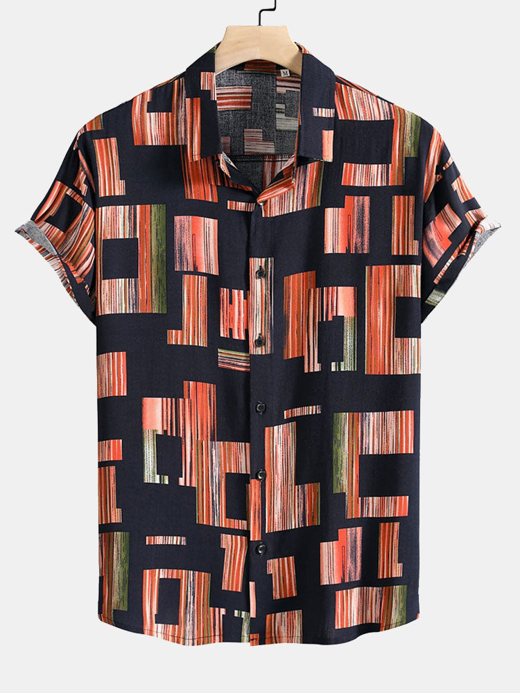 Santiago® | Color Block Print Button Up Shirt