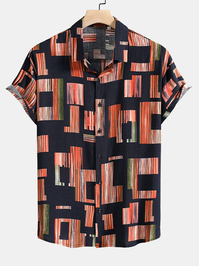 Santiago® | Color Block Print Button Up Shirt