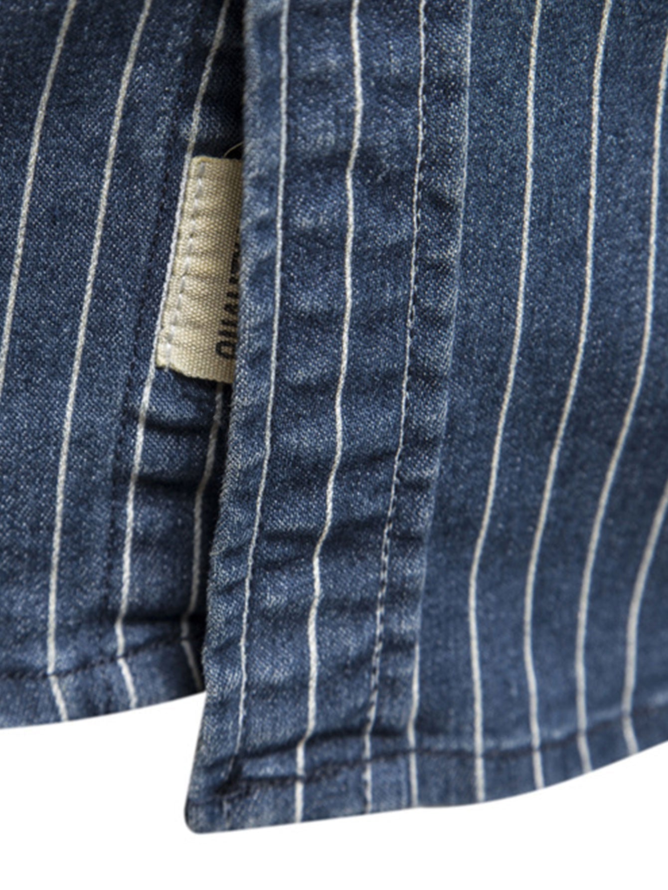 Desiderio® | Stripe Washed Denim Shirt With Pockets
