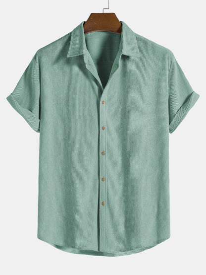 Bernardo® | Corduroy Button Up Short Sleeved Shirt & Straight Leg Corduroy Pants