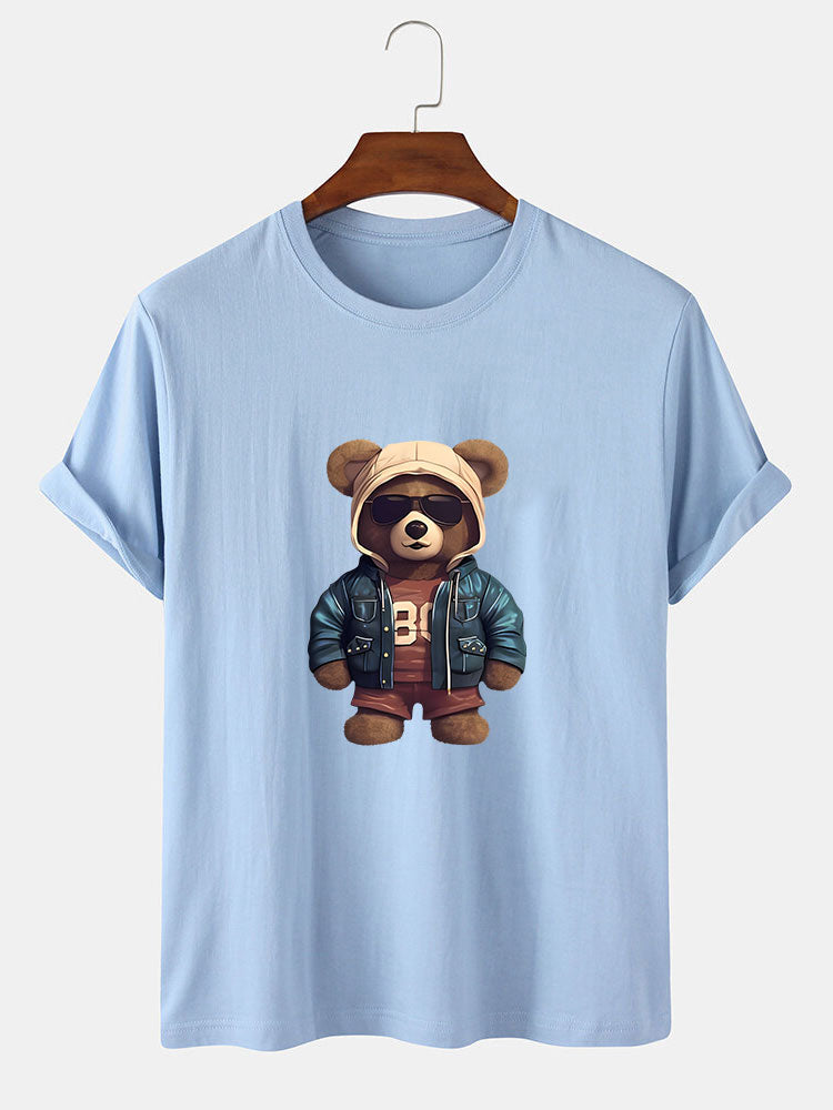 Ubaldo® | Bear In Leather Jacket Print T-Shirt