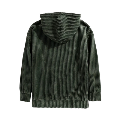 Dionel | Men's structured corduroy hoodie with kangaroo pocket