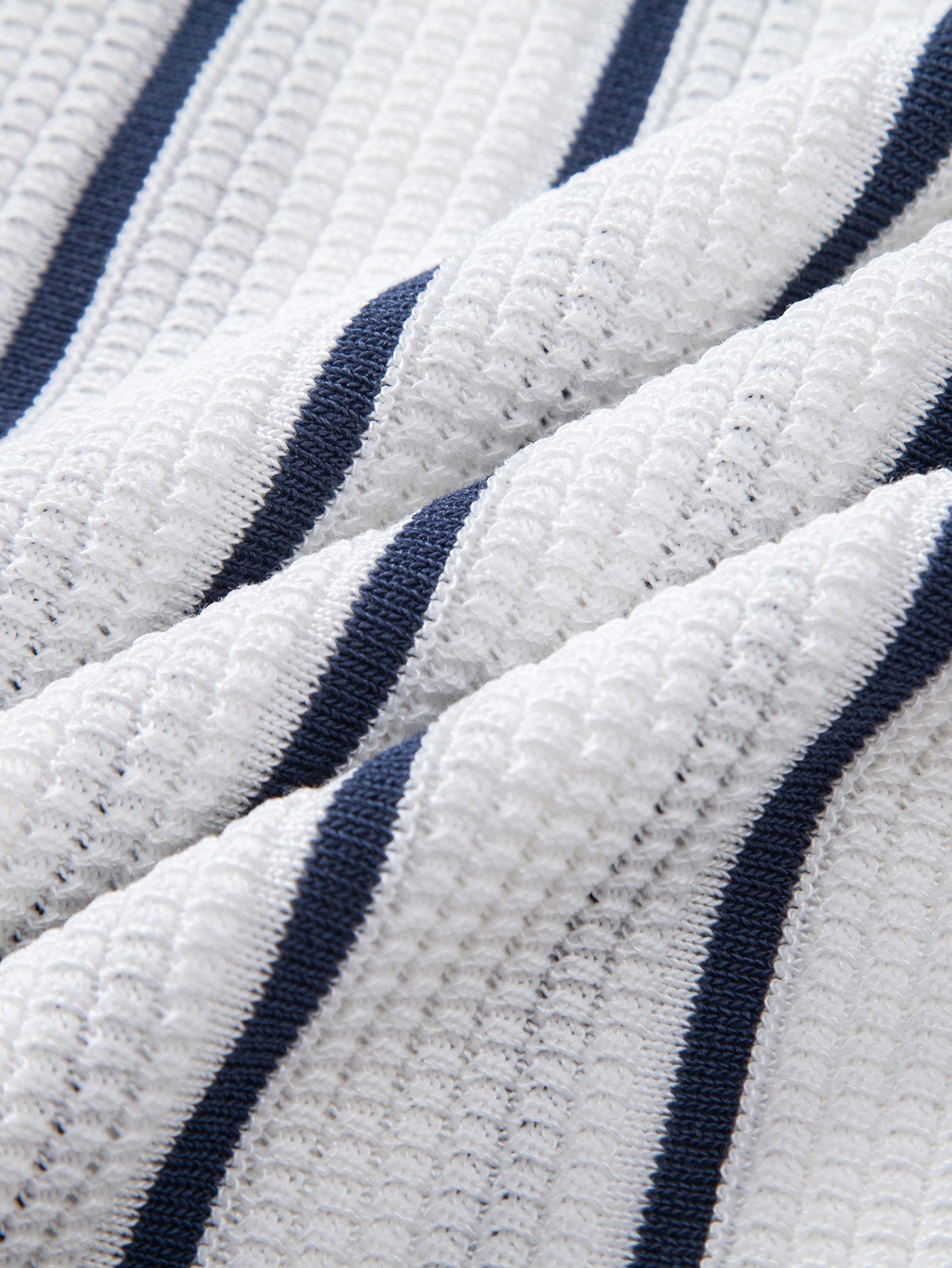 hola Striped knit shirt with buttons & straight linen pants