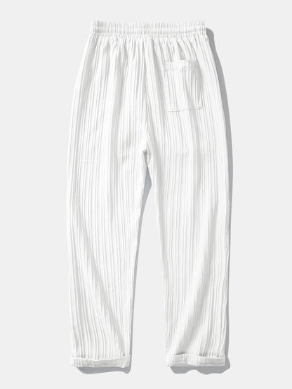 Asier® | Textured Stand Collar Shirt & Straight Leg Pants
