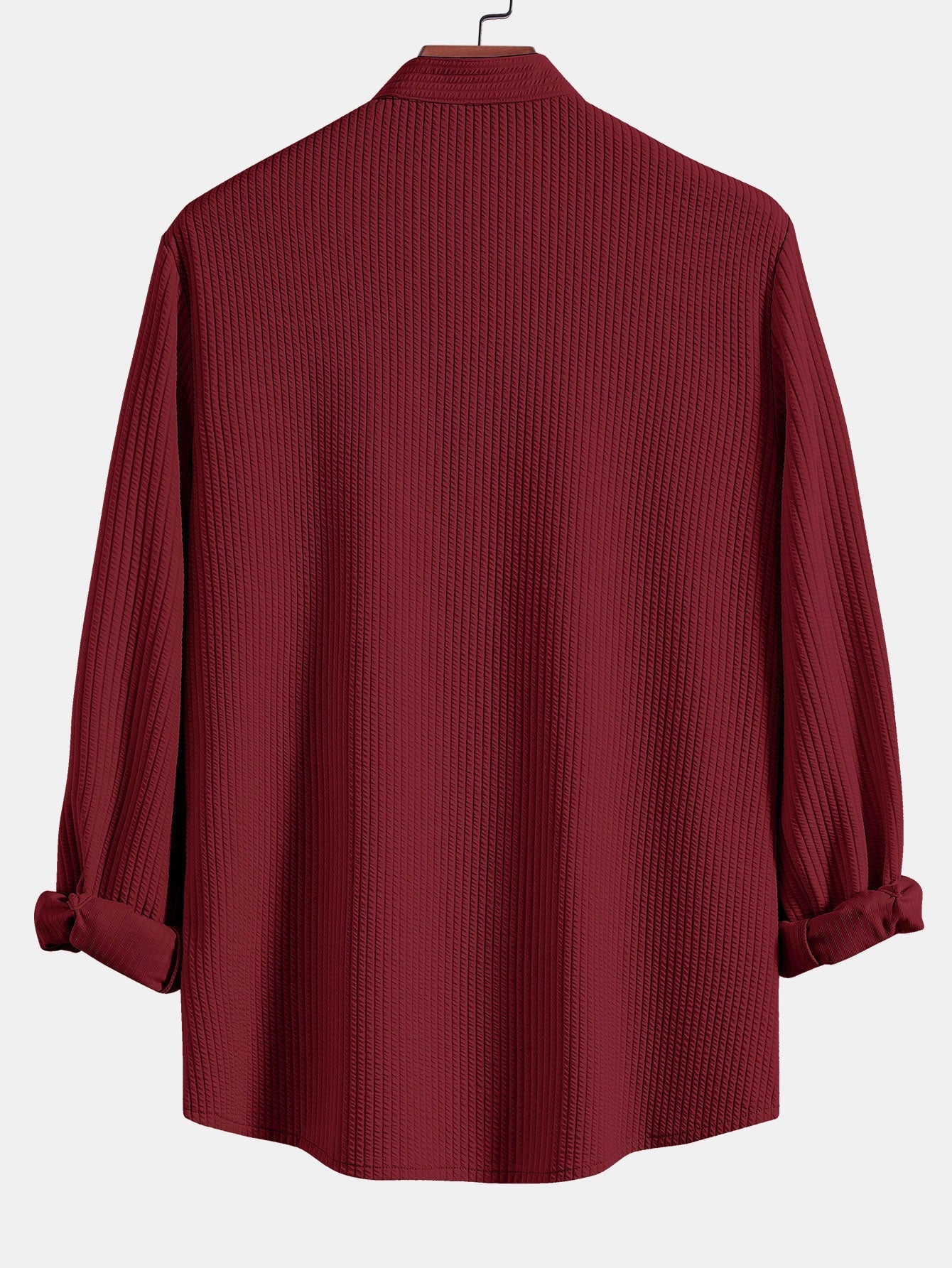 Baldomero® | Long Sleeve Muscle Fit Ribbed Stand Collar Shirt
