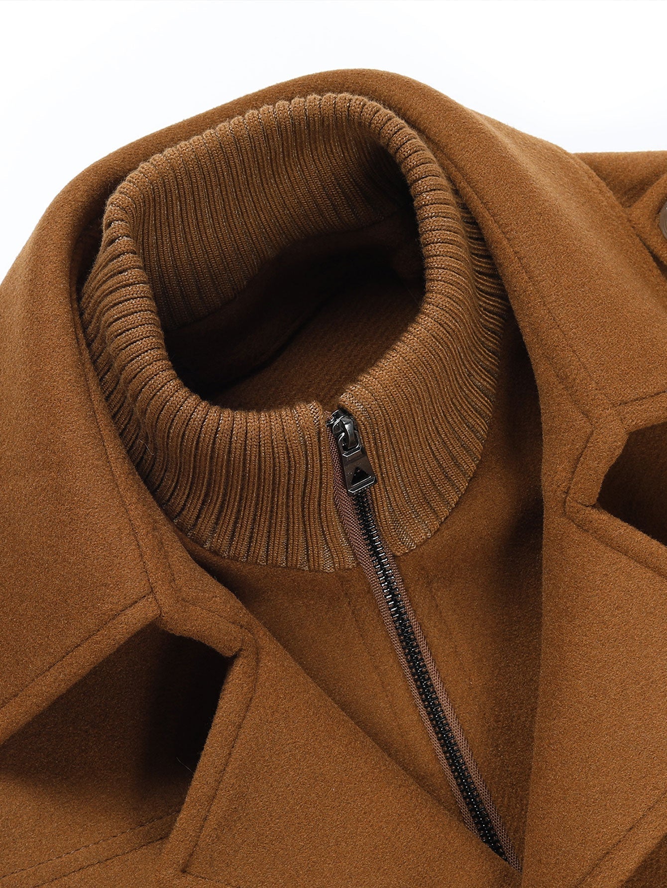 Rowan | Double Layer Detachable Neck Woolen Coat