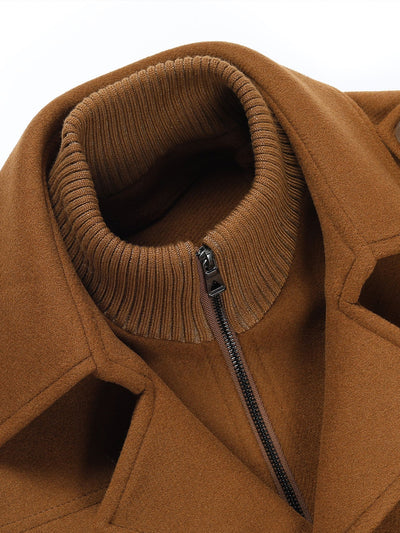 Rowan | Double Layer Detachable Neck Woolen Coat