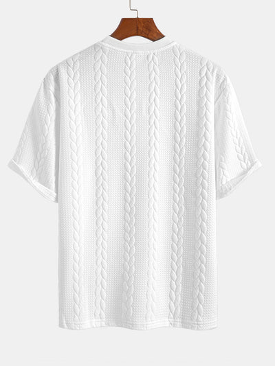 Clay® | Relax Fit Mid-Length Sleeve Twist Jacquard T-Shirt & Shorts