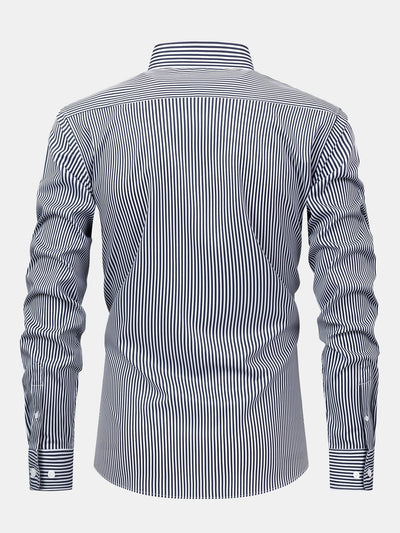 hola STRIPED LONG SLEEVE BUTTON-DOWN SHIRT
