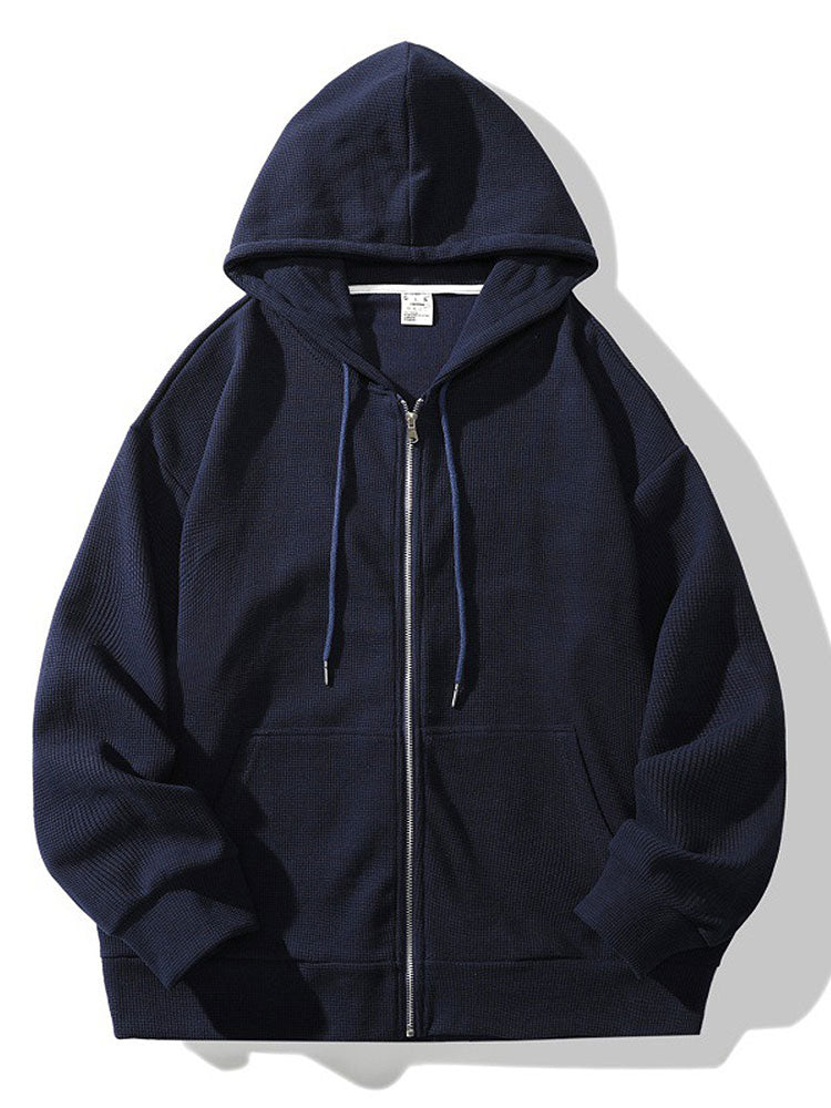 Gael | Relaxed Waffle Zip Hoodie