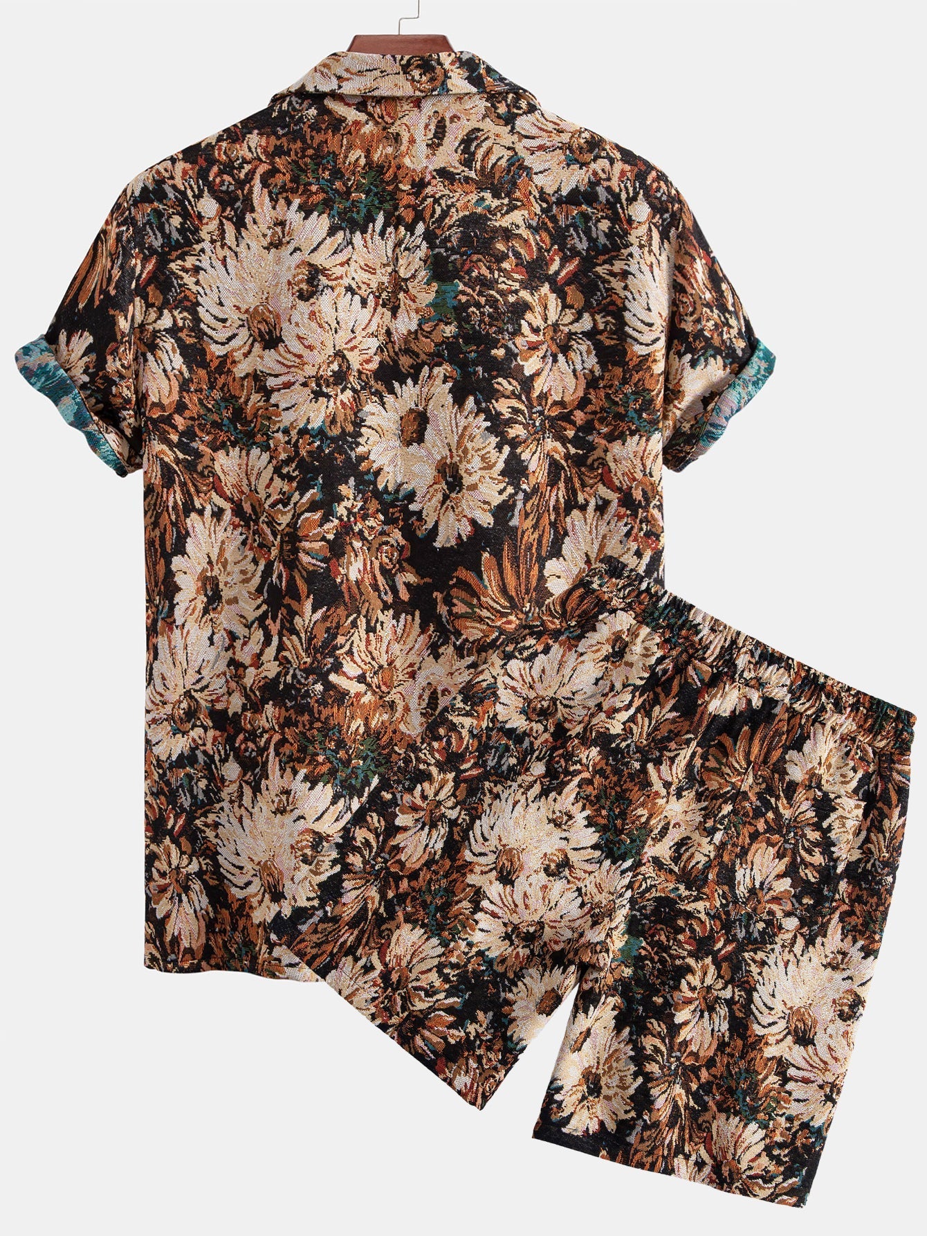 Adeimantos® | Painted Floral Jacquard Cuban Shirt & Shorts